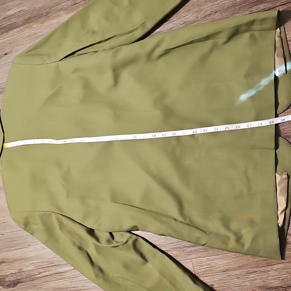 Womens Requirements Chartreuse Linen Blazer Sz 10 - Picture 7 of 8